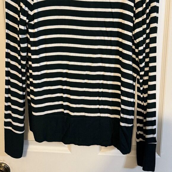 Zenana Dark Green & White Striped Sweater – Size 3X, NWT, Button Detail - Picture 6 of 6